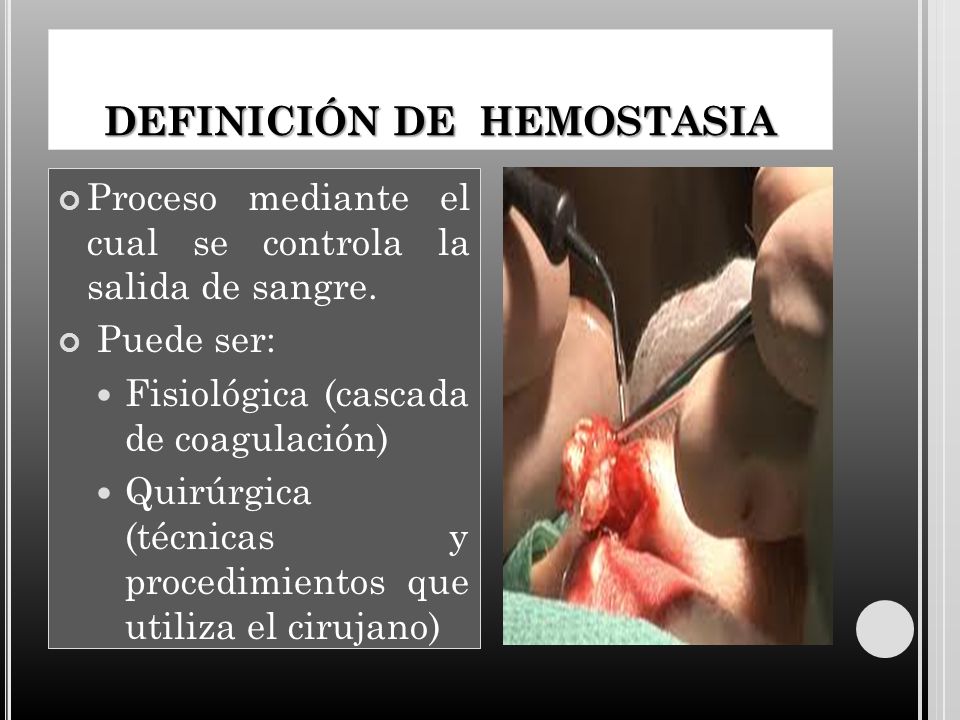 Concepto sobre la hemostasia